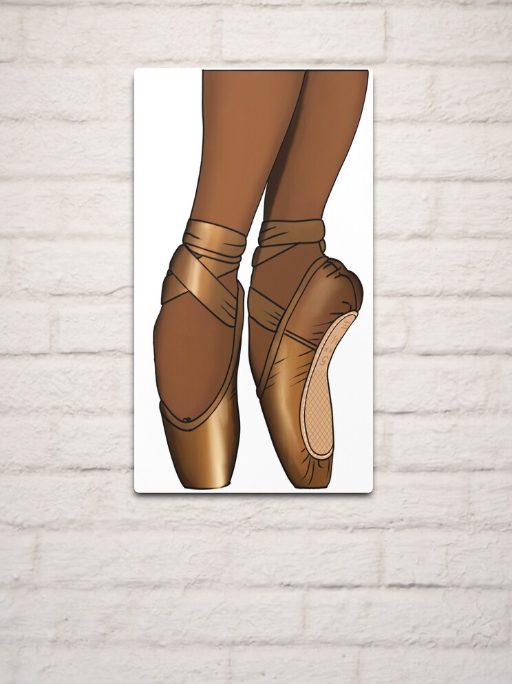 Brown Satin Pointe Shoes Metal Print for Sale by a-cardiaque