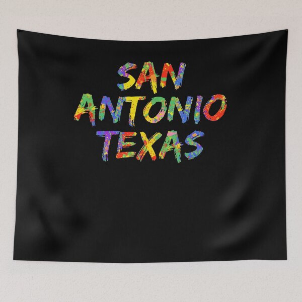 Item preview, San Antonio Texas Big Gift Bright Colors Colorful Rainbow Paint Spash Design designed and sold by TNDesignStudio.