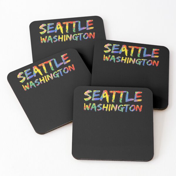 Item preview, Seattle Washington Gift Bright Colors Colorful Rainbow Paint Spash Design designed and sold by TNDesignStudio.