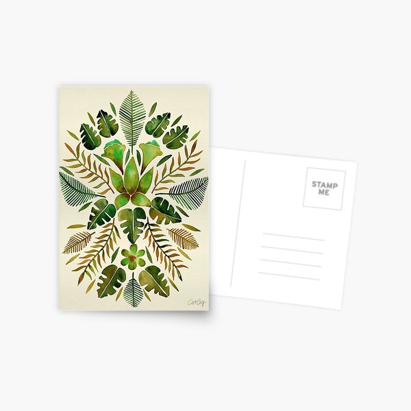 Tropical Symmetry – Olive Green Postcard