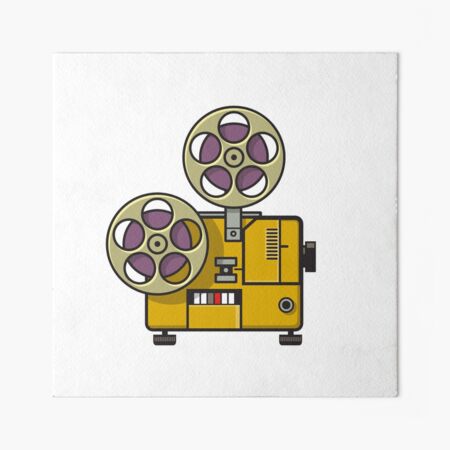 Vintage Movie Film Projector Retro Full Color Art Board Print for