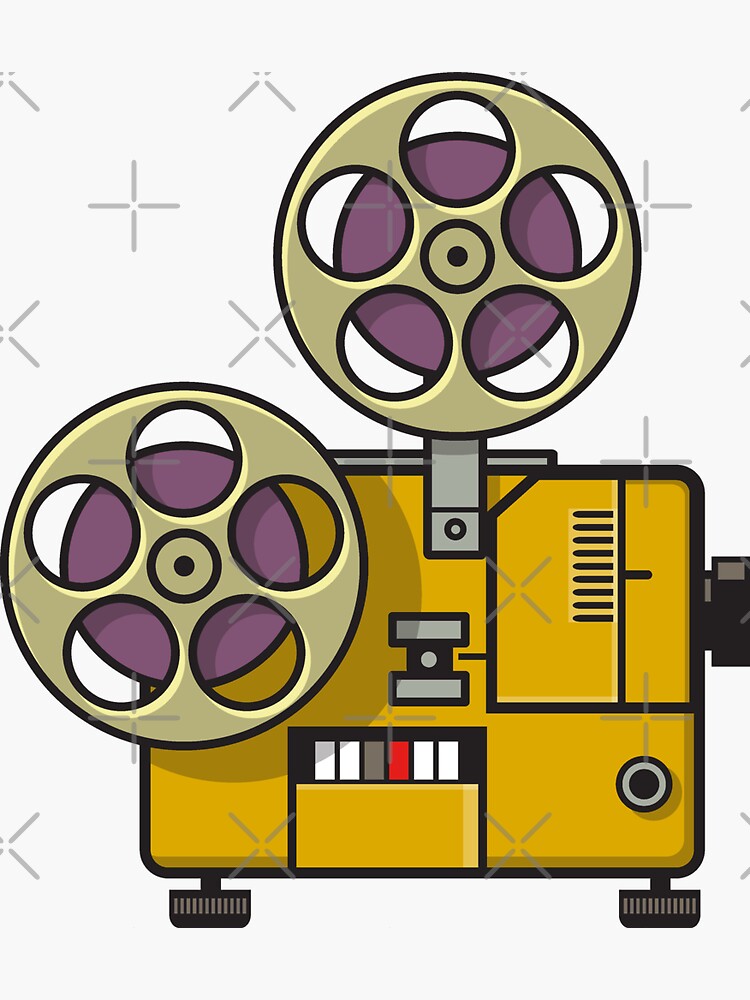Vintage Movie Film Projector Retro Full Color Sticker for Sale by  patrimonio
