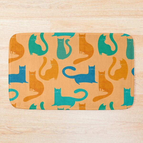 Item preview, Cute colorful cats pattern on beige background designed and sold by KiwiBrush.
