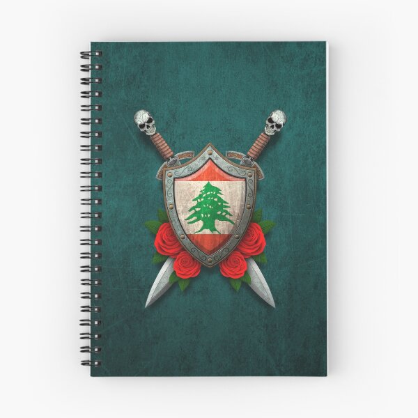 Item preview, Lebanese Flag on a Worn Shield and Crossed Swords designed and sold by JeffBartels.