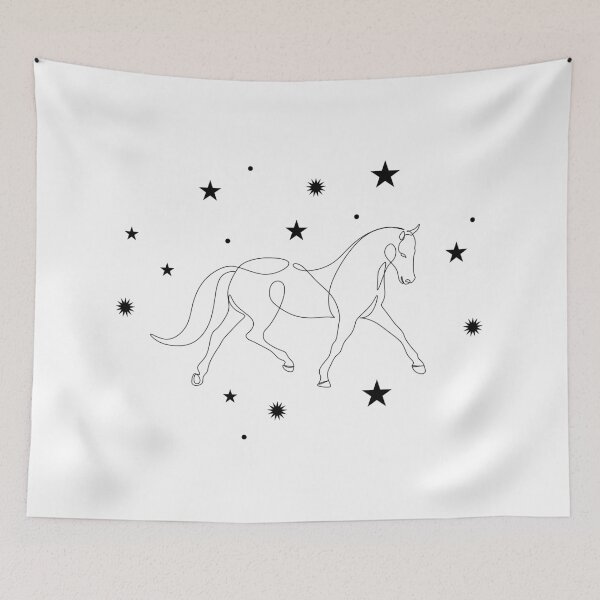 Item preview, Horse with constellations stars line art. Horse universe designed and sold by OneLinePrint.