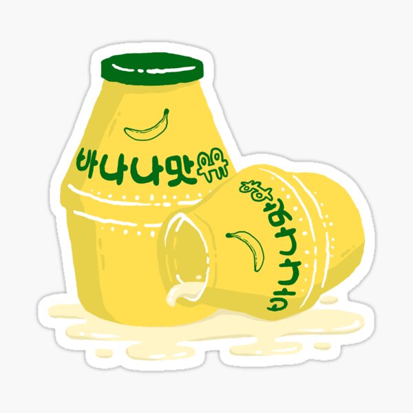 korean banana milk sticker by hodrn redbubble