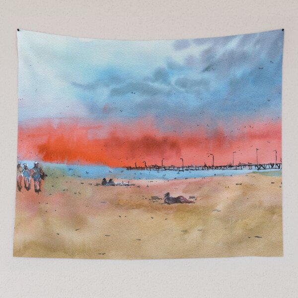 Item preview, Watercolour beach scene designed and sold by darrenyeoart.