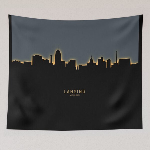 Item preview, Lansing Michigan Skyline designed and sold by ArtPrints.