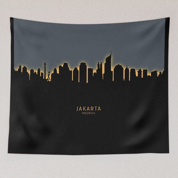 Item preview, Jakarta Skyline Indonesia designed and sold by ArtPrints.