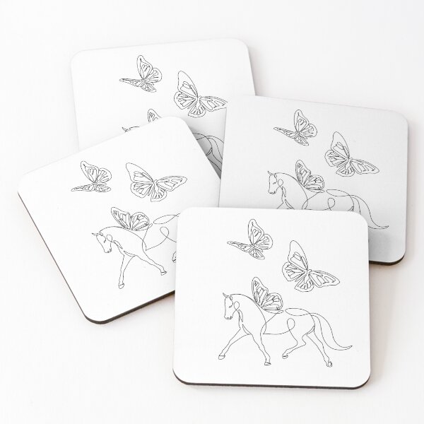 Item preview, Horse and butterfly line art. Line drawing designed and sold by OneLinePrint.