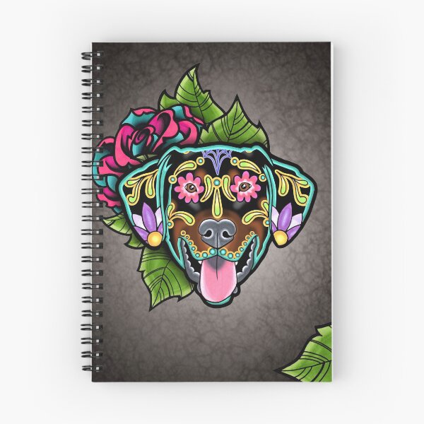Item preview, Doberman - Floppy Ear Edition - Day of the Dead Sugar Skull Dog designed and sold by Pretty In Ink.