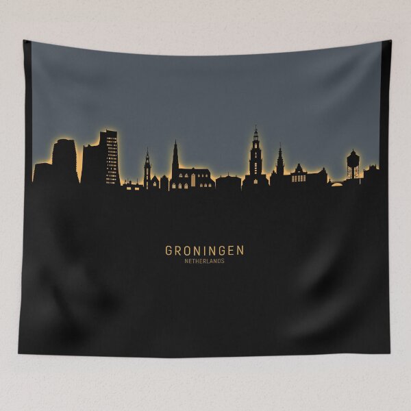 Item preview, Groningen The Netherlands Skyline designed and sold by ArtPrints.