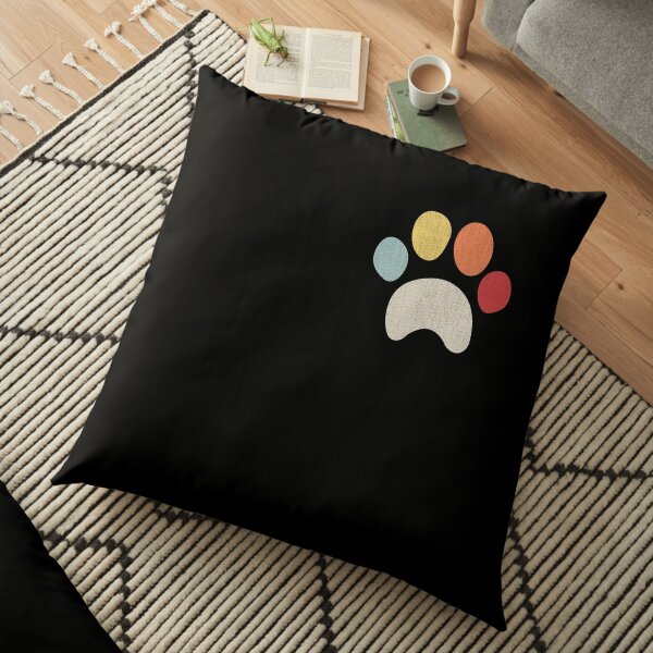 Vintage puppy dog paw, pet lover design, I Love dog Floor Pillow