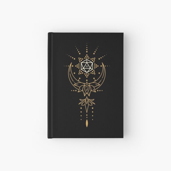 Sacred Geometry Lotus Polyhedral D20 Dice Hardcover Journal