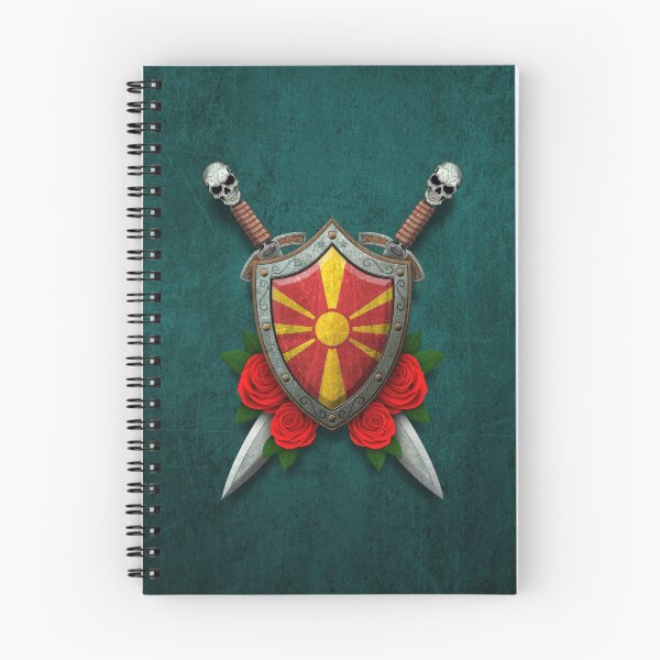 Item preview, Macedonian Flag on a Worn Shield and Crossed Swords designed and sold by JeffBartels.