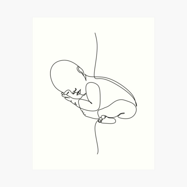 Item preview, Newborn one  line art. Line drawing baby . Baby sleeping  designed and sold by OneLinePrint.