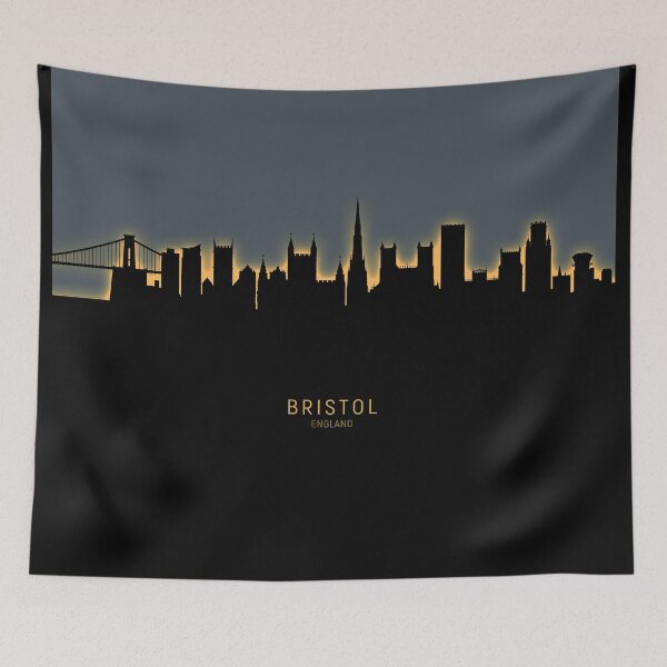 Aperçu de l'œuvre Bristol England Skyline créée et vendue par ArtPrints.