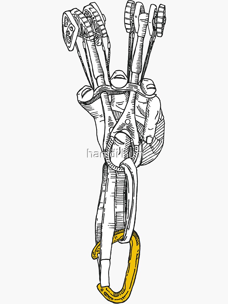 "climbing gear" Sticker for Sale by artcrag Redbubble