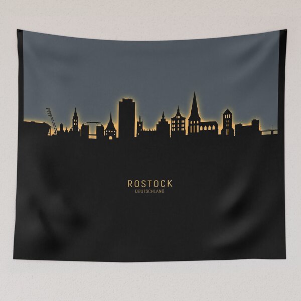 Item preview, Rostock Germany Skyline designed and sold by ArtPrints.