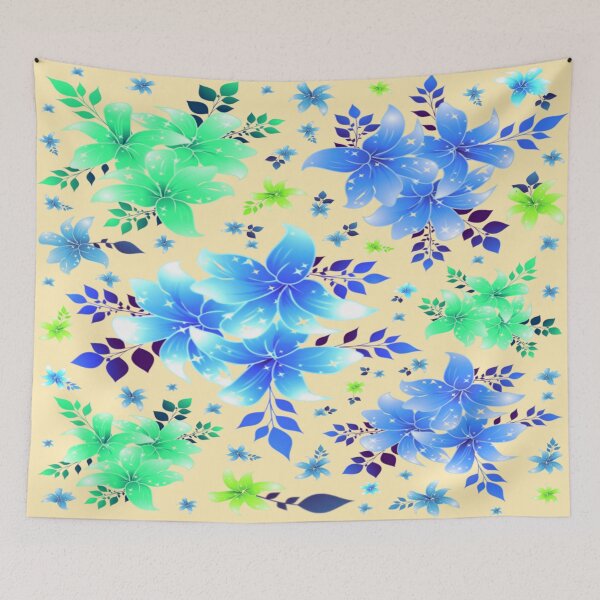Item preview, Blue/green Lily flower design. decorative, stylish, redecoratng designed and sold by jayne0524.