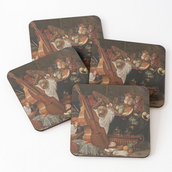 Item preview,  Textiles and all kinds of utensils. A poetic still life from the past gives the viewer a dreamy nostalgic impression.
The design by Mallybeau Mauswohn shows an oil painting by Johann Friedrich Grueber with a still life with musical instruments. A wonder designed and sold by Mauswohn.