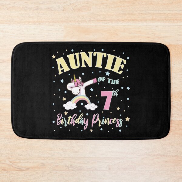 Item preview, Auntie Of The 7th Birthday Princess Girl Unicorn Aunt print designed and sold by Grabitees.