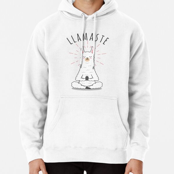 Old Glory Funny Llamaste Yoga Llama Namaste Mens Hoodie Black SM