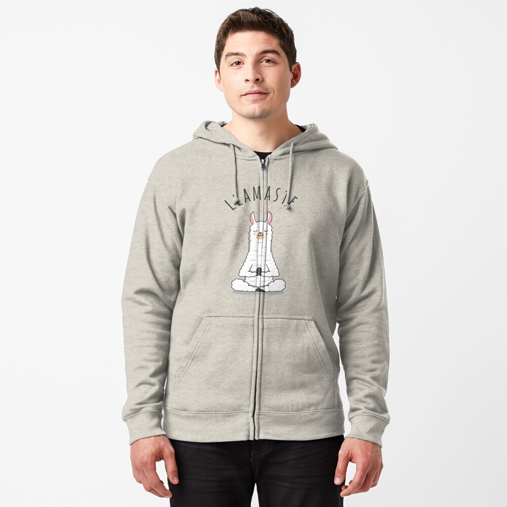 Old Glory Funny Llamaste Yoga Llama Namaste Mens Hoodie Black SM :  : Clothing, Shoes & Accessories