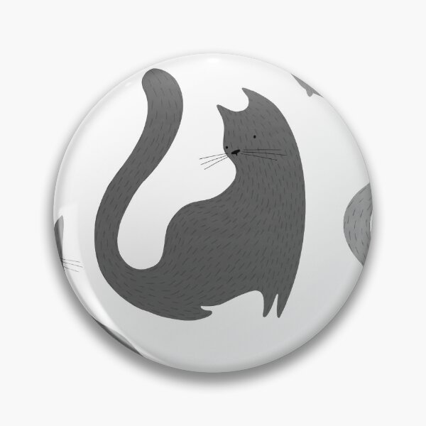 Item preview, Cute gray cats pattern on white background designed and sold by KiwiBrush.