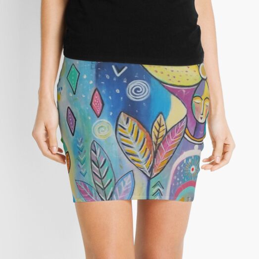 Peaceful Dream Colourful Face Mask and Products by Joy Fahey Mini Skirt