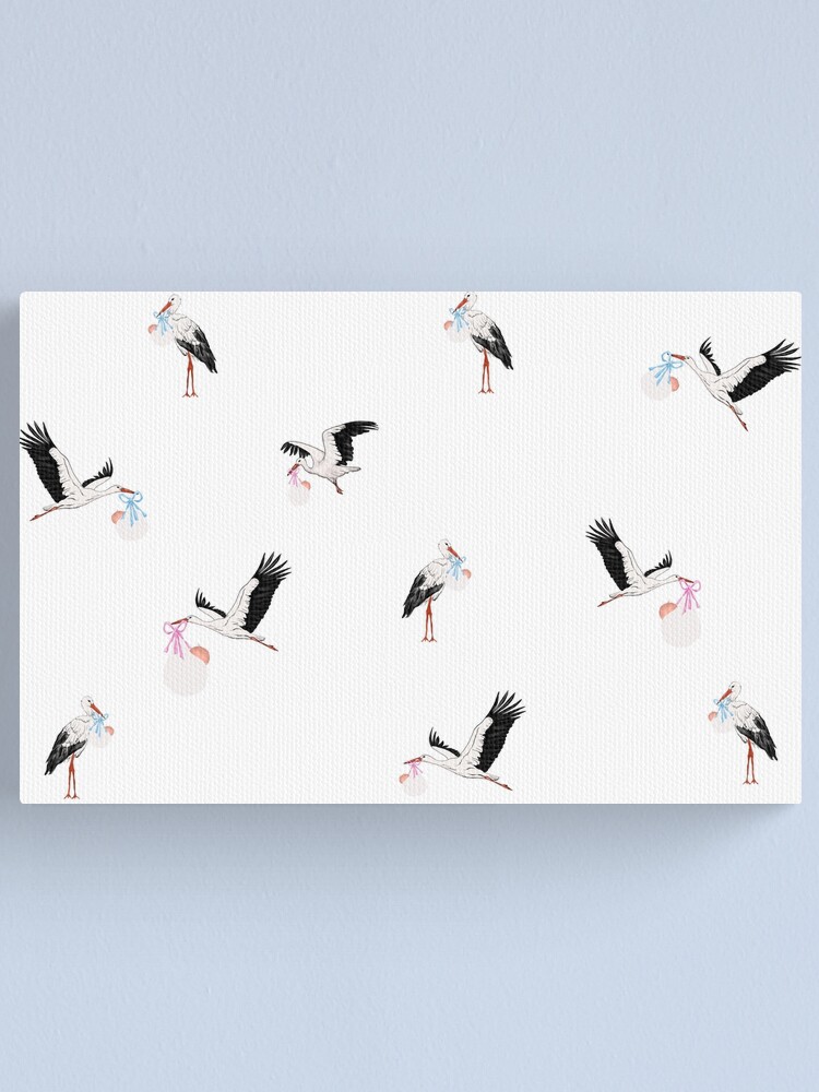 stork bird carrying baby