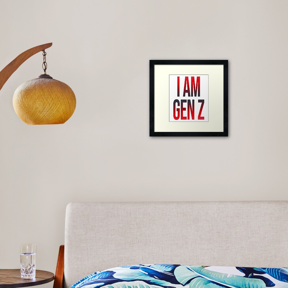 twaalf persoon verfrommeld I Am Gen Z (Generation Z Quote - Vintage Gradient Look)" Framed Art Print  for Sale by SassyClassyMe | Redbubble