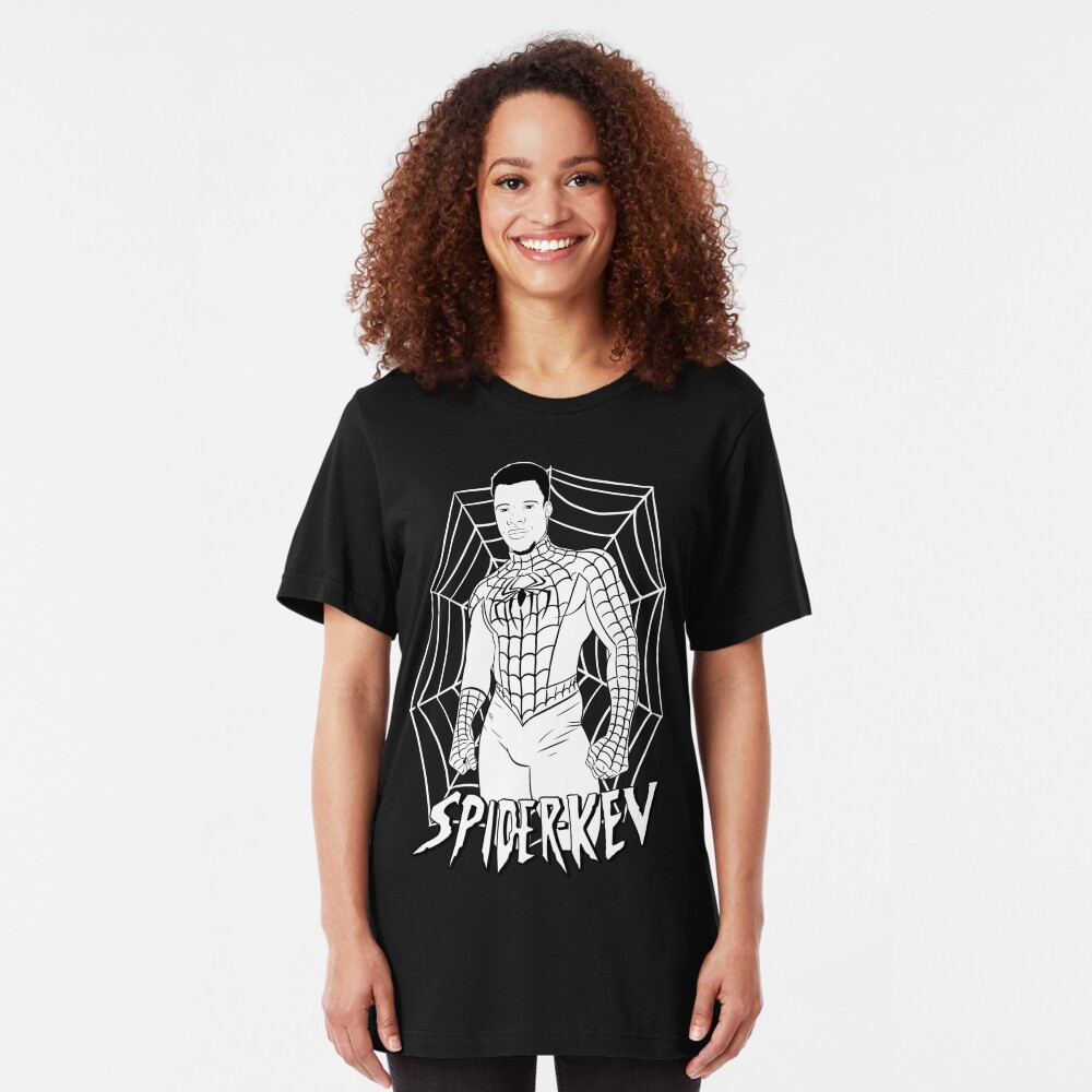 Spider-Kev white lines Slim Fit T-Shirt