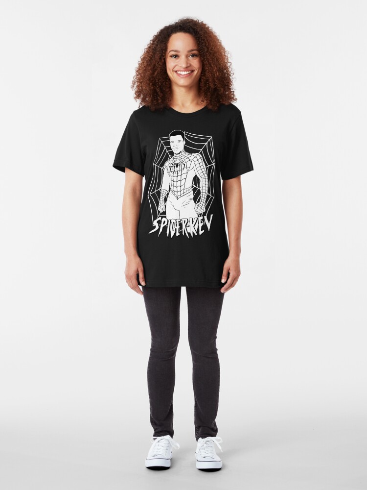Alternate view of Spider-Kev white lines Slim Fit T-Shirt