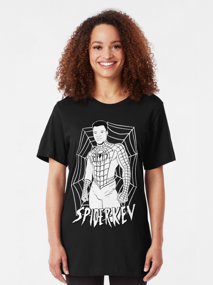 Alternate view of Spider-Kev white lines Slim Fit T-Shirt