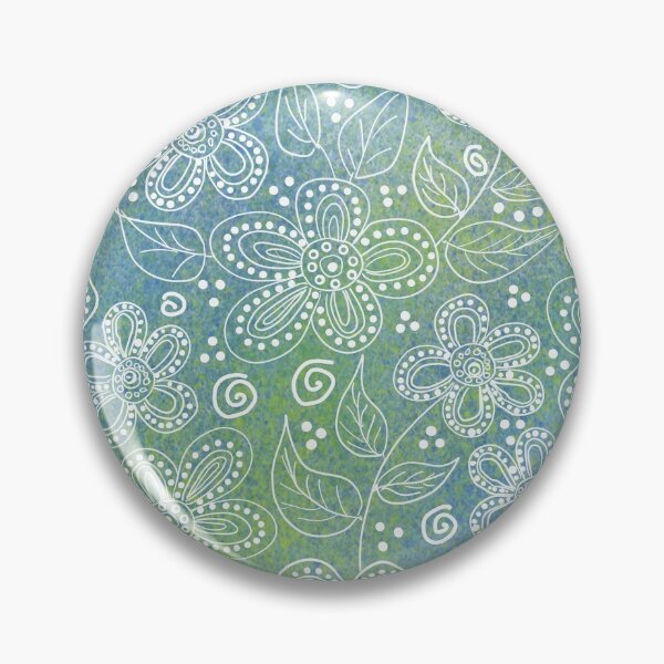 Item preview, Sixties Flowers in Blue designed and sold by JillyBeanDesign.