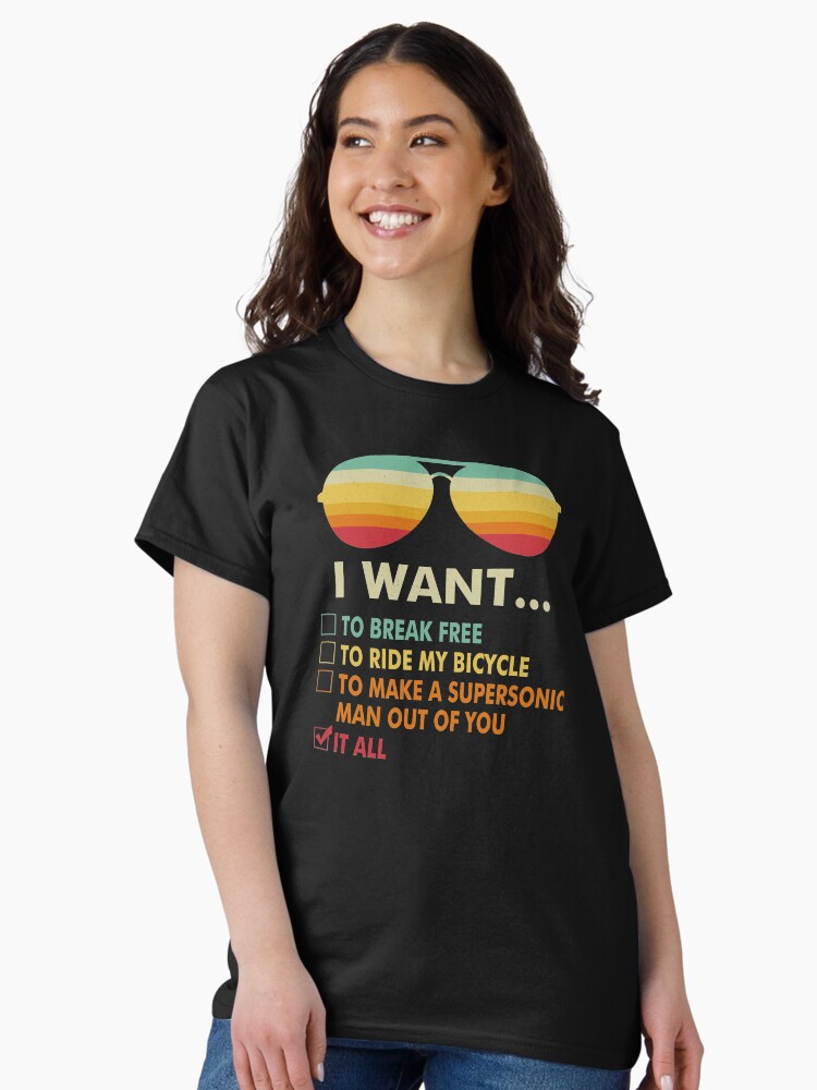 Thumbnail 1 of 7, Classic T-Shirt, Funny Music lover Gift Bicycle Costume I Want It All designed and sold by The1Tee.