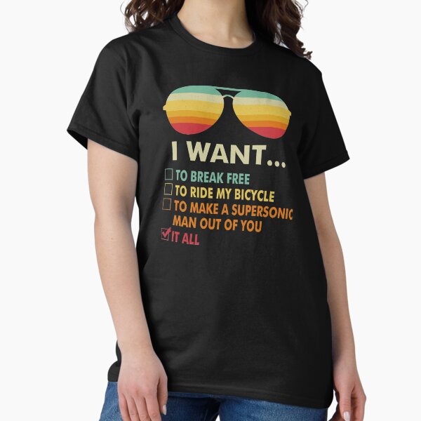 Aperçu de l'œuvre Drôle d'amoureux de la musique, cadeau de vélo, je veux tout créée et vendue par The1Tee.