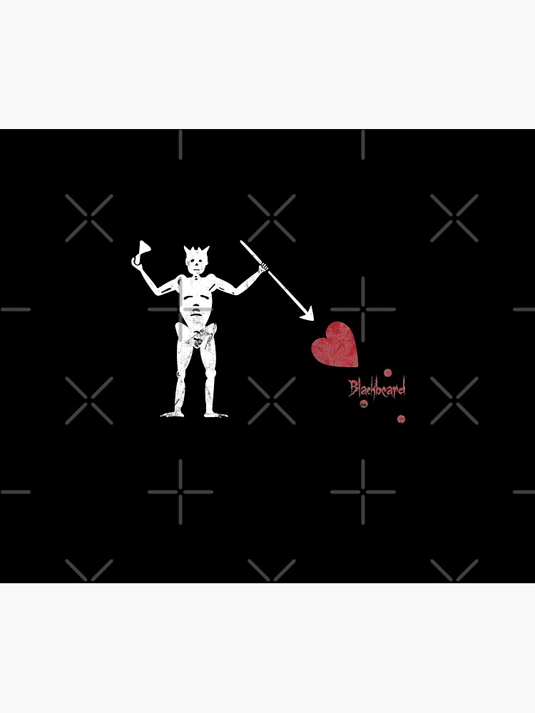 Pirate Flag of Blackbeard Jolly Rodger Fans Original Love Heart Blackbeard Flag Graphic by thespottydogg