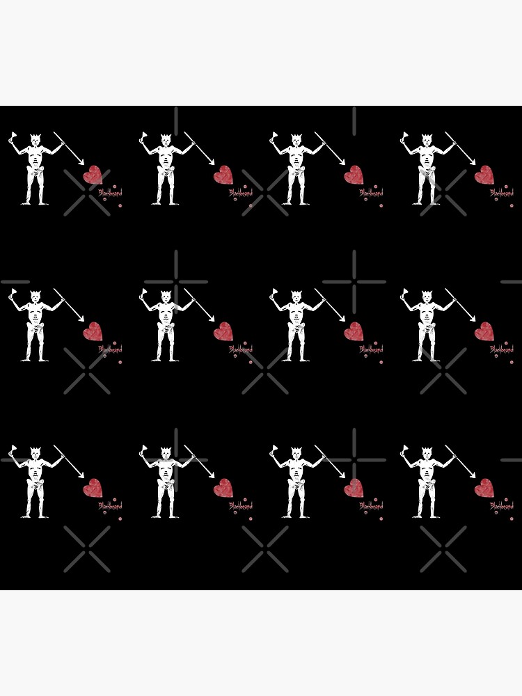 Pirate Flag of Blackbeard Jolly Rodger Fans Original Love Heart Blackbeard Flag Graphic by thespottydogg