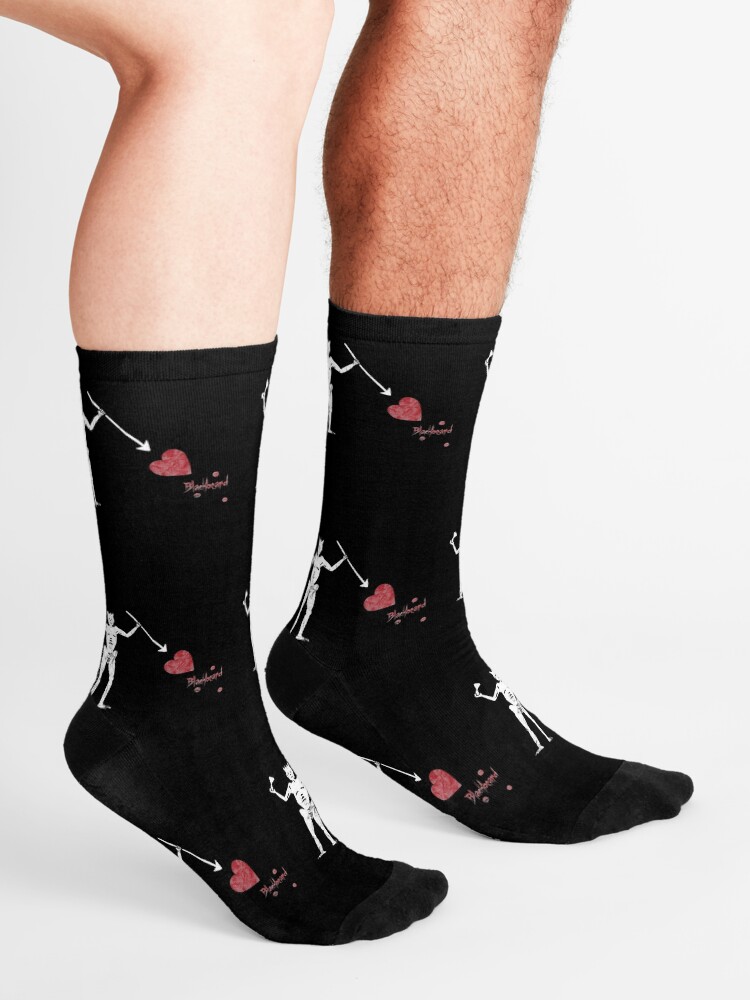 Alternate view of Pirate Flag of Blackbeard Jolly Rodger Fans Original Love Heart Blackbeard Flag Graphic Socks