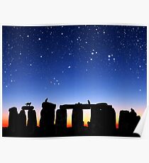 Dawn at Stonehenge: Taurus, Pleiades and Aries Poster