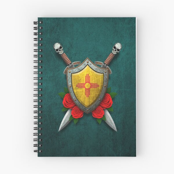 Item preview, New Mexico Flag on a Worn Shield and Crossed Swords designed and sold by JeffBartels.