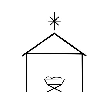 "Nativity Scene Outline" Art Board Print for Sale by SimplyChristian ...