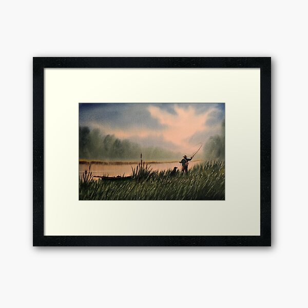 The Fly Fisherman With His Loyal Friend Jigsaw Puzzle for Sale by