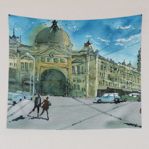 Item preview, Sunny day on Flinders Street designed and sold by darrenyeoart.