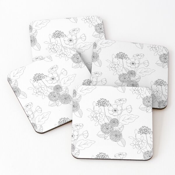 Item preview, Floral line art designed and sold by CE-Designs.