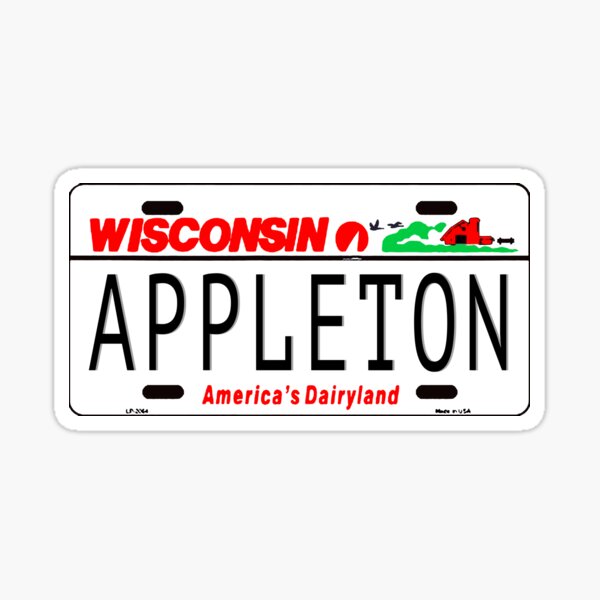 Vista previa del artículo con la obra «Appleton, WI Matrícula», diseñado y vendido por zsonn.