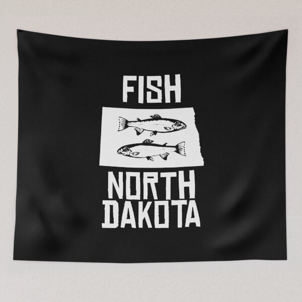 Item preview, Fish North Dakota Fishing print | Funny Fishing Apparel designed and sold by jakehughes2015.