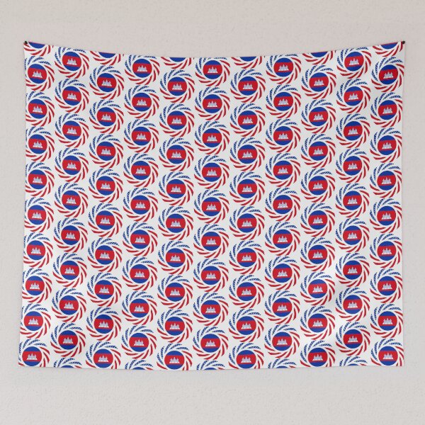 Item preview, Cambodian American Multinational Patriot Flag designed and sold by Carbon-Fibre Media.